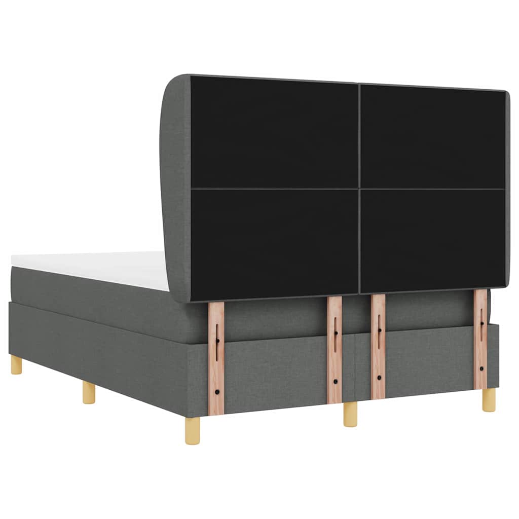 Boxspringbed met matras Donkergrijs 190 x 140 cm Stof is nu te koop bij PeponiXL, paradijselijk wonen!