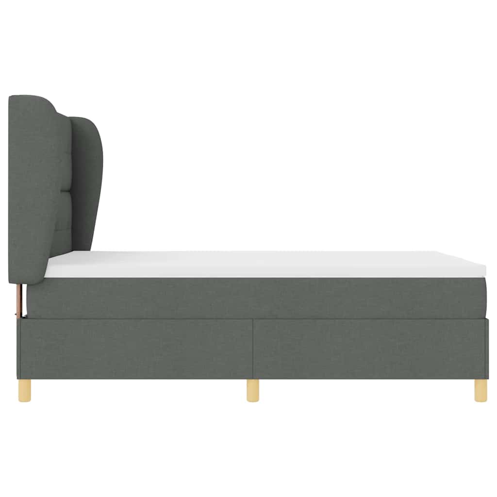 Boxspringbed met matras Donkergrijs 190 x 140 cm Stof is nu te koop bij PeponiXL, paradijselijk wonen!