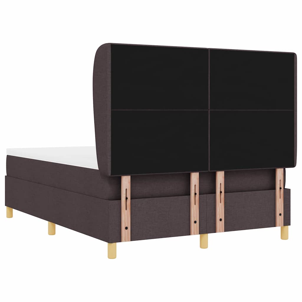 Boxspringbed met matras Donkerbruin 190 x 140 cm Stof is nu te koop bij PeponiXL, paradijselijk wonen!