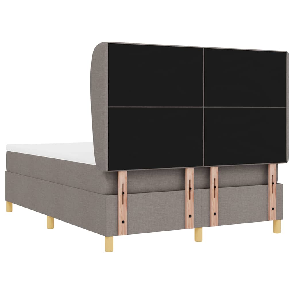 Boxspringbed met matras met hoofdeinde Taupe 190 x 140 cm Stof is nu te koop bij PeponiXL, paradijselijk wonen!