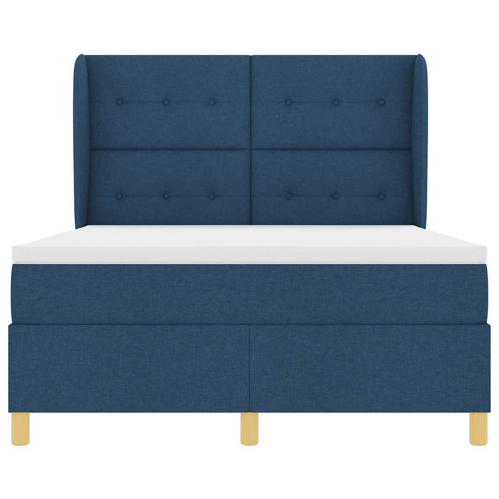 Boxspringbed met matras met hoofdeinde Blauw 190 x 140 cm Stof is nu te koop bij PeponiXL, paradijselijk wonen!