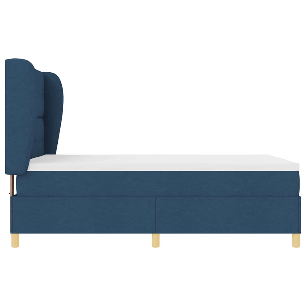 Boxspringbed met matras met hoofdeinde Blauw 190 x 140 cm Stof is nu te koop bij PeponiXL, paradijselijk wonen!