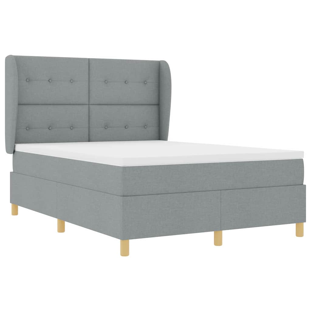 Boxspringbed met matras Lichtgrijs 200 x 140 cm Stof is nu te koop bij PeponiXL, paradijselijk wonen!