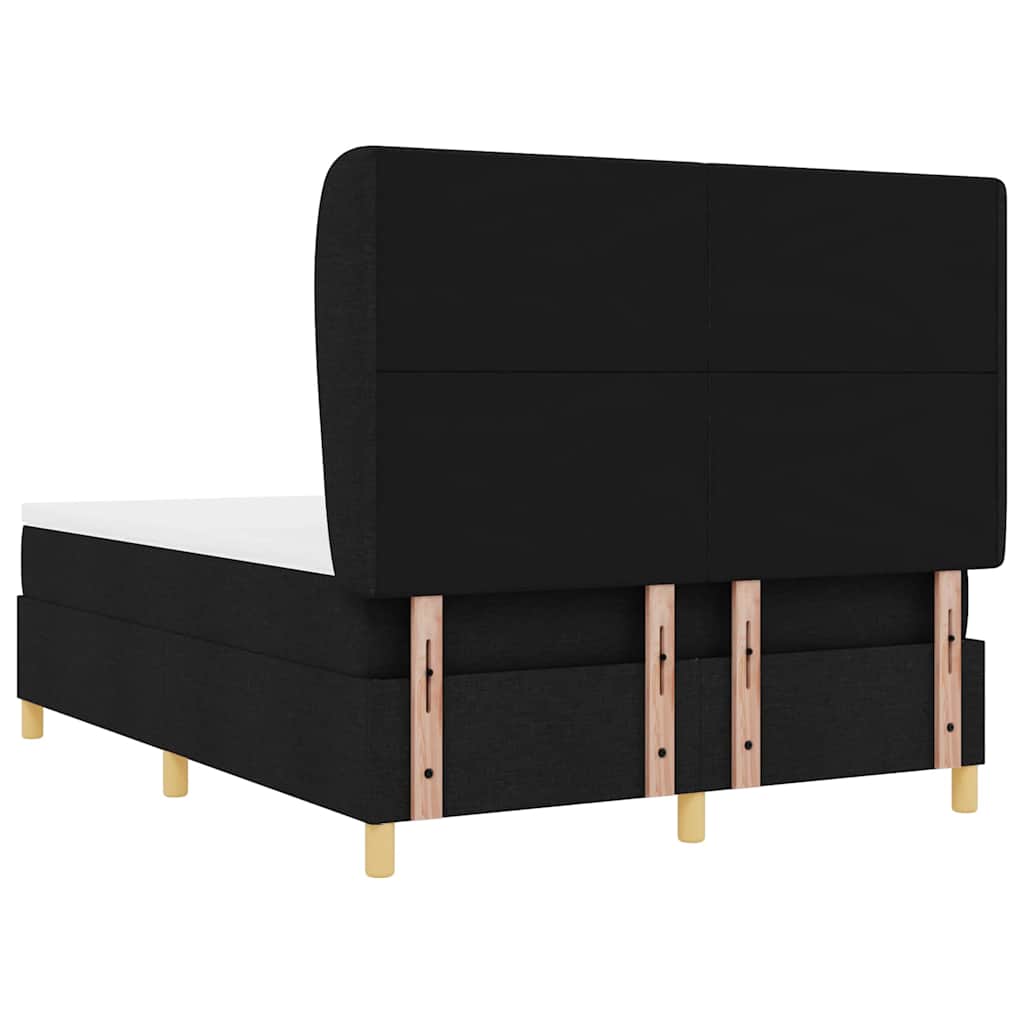 Boxspringbed met matras met hoofdeinde Zwart 200 x 140 cm Stof is nu te koop bij PeponiXL, paradijselijk wonen!