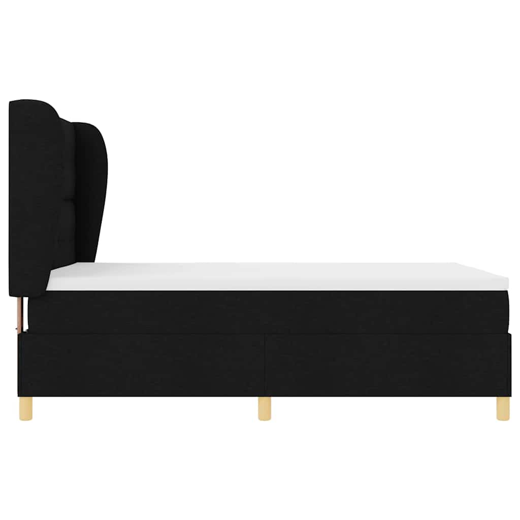 Boxspringbed met matras met hoofdeinde Zwart 200 x 140 cm Stof is nu te koop bij PeponiXL, paradijselijk wonen!