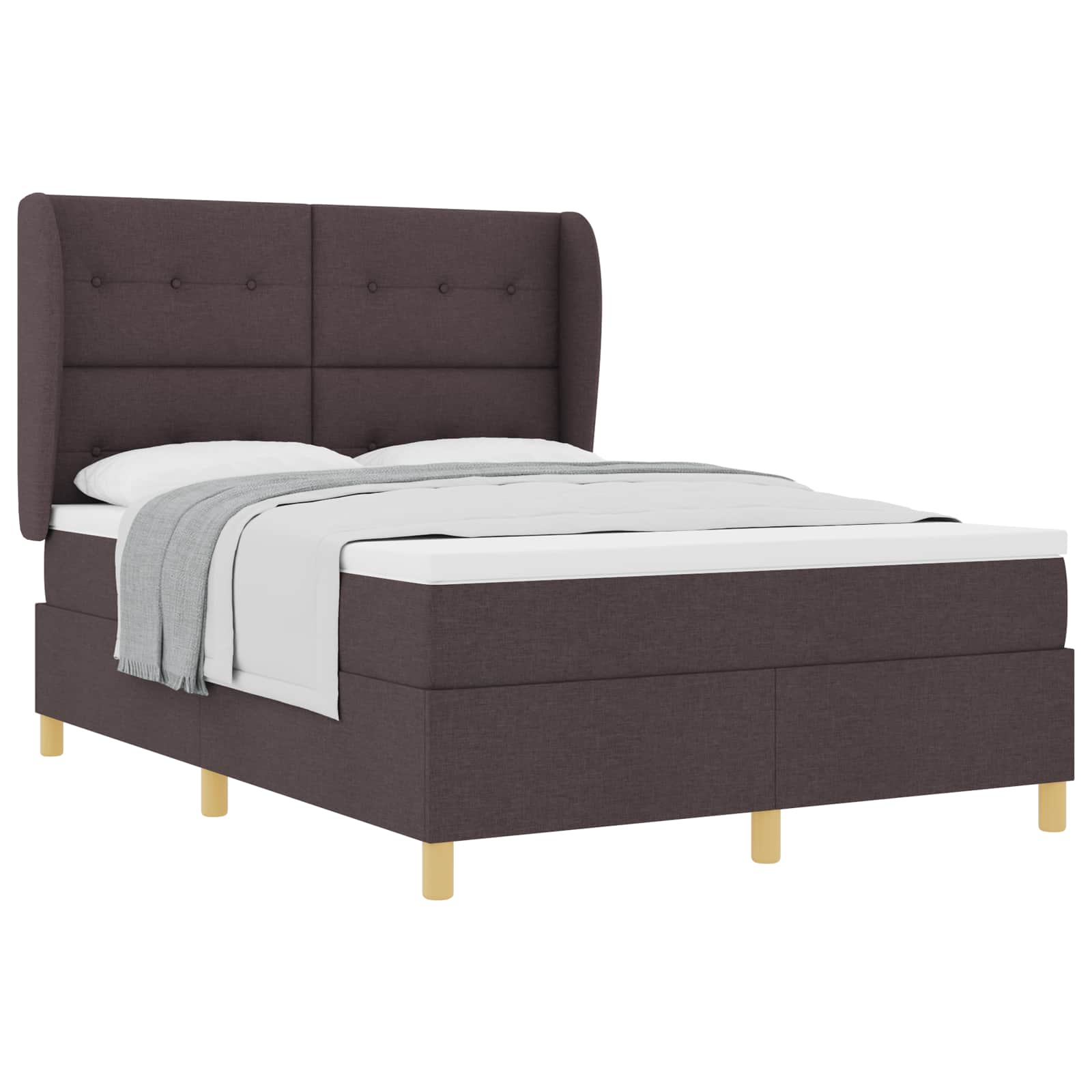 Boxspringbed met matras Donkerbruin 200 x 140 cm Stof is nu te koop bij PeponiXL, paradijselijk wonen!