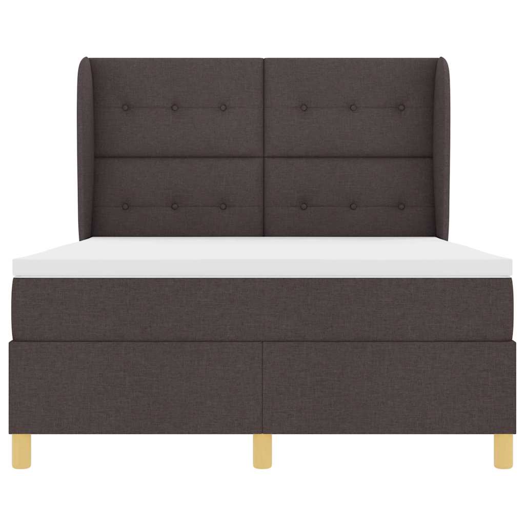 Boxspringbed met matras Donkerbruin 200 x 140 cm Stof is nu te koop bij PeponiXL, paradijselijk wonen!