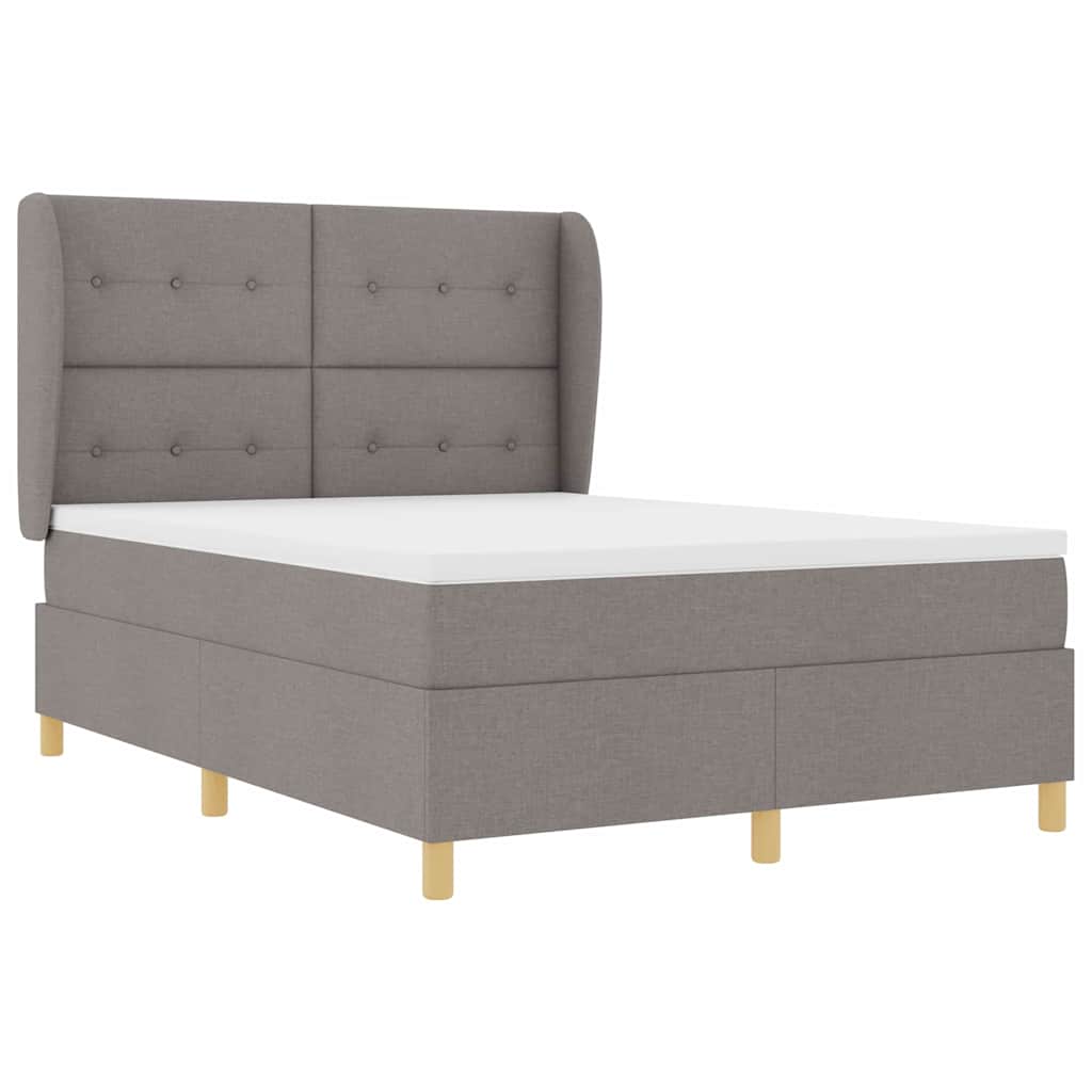 Boxspringbed met matras met hoofdeinde Taupe 200 x 140 cm Stof is nu te koop bij PeponiXL, paradijselijk wonen!