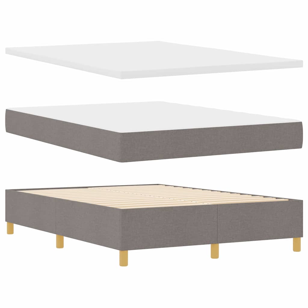 Boxspringbed met matras met hoofdeinde Taupe 200 x 140 cm Stof is nu te koop bij PeponiXL, paradijselijk wonen!