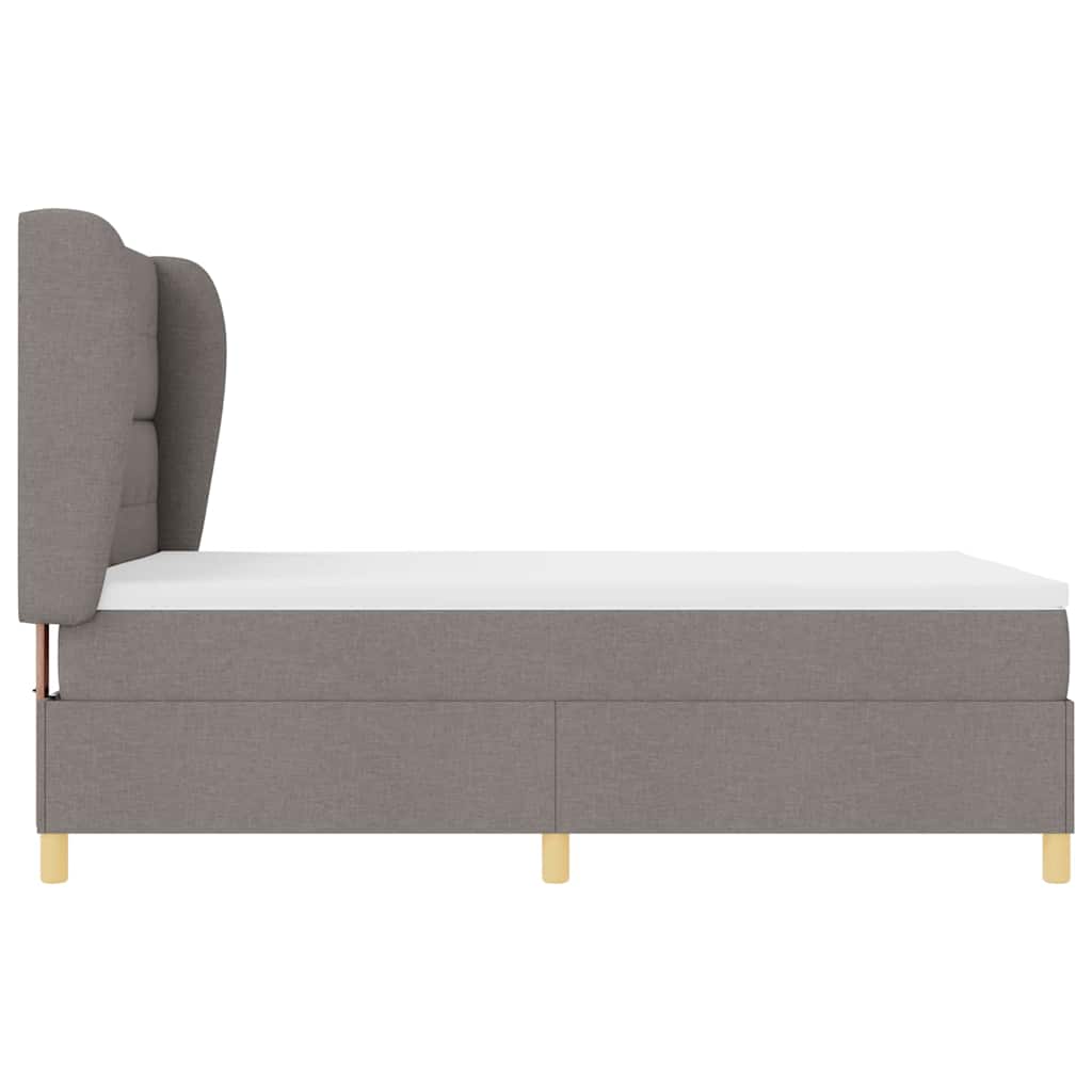 Boxspringbed met matras met hoofdeinde Taupe 200 x 140 cm Stof is nu te koop bij PeponiXL, paradijselijk wonen!