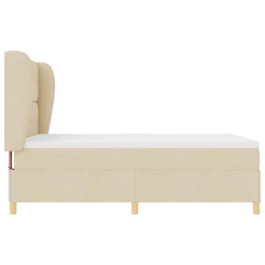 Boxspringbed met hoofdeinde Crème 200 x 140 cm Stof