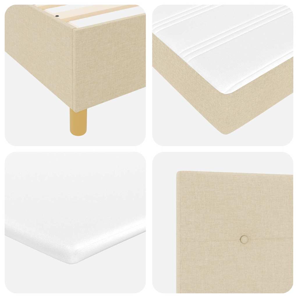 Boxspringbed met matras met hoofdeinde Crème 200 x 160 cm Stof is nu te koop bij PeponiXL, paradijselijk wonen!