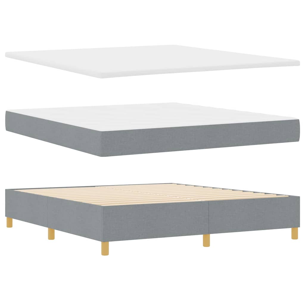 Boxspringbed met matras Lichtgrijs 200 x 180 cm Stof is nu te koop bij PeponiXL, paradijselijk wonen!