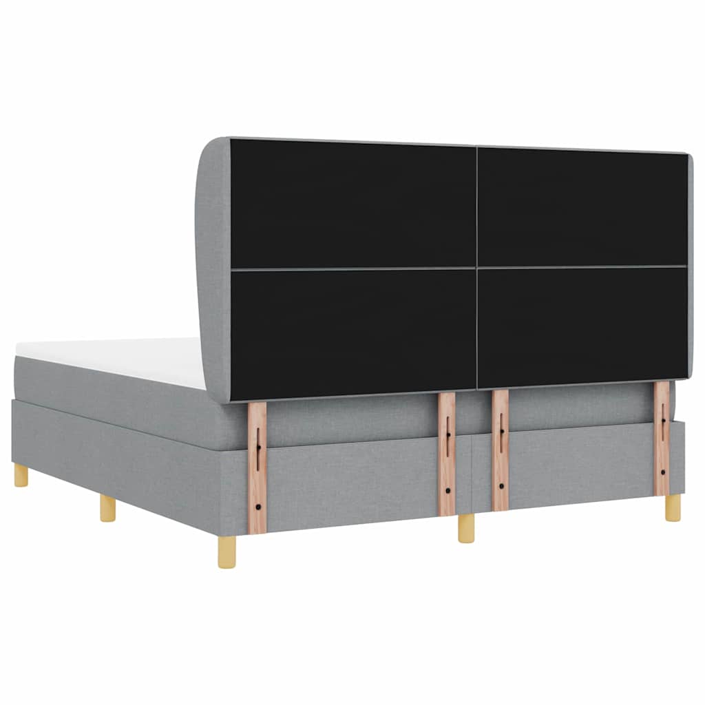 Boxspringbed met matras Lichtgrijs 200 x 180 cm Stof is nu te koop bij PeponiXL, paradijselijk wonen!