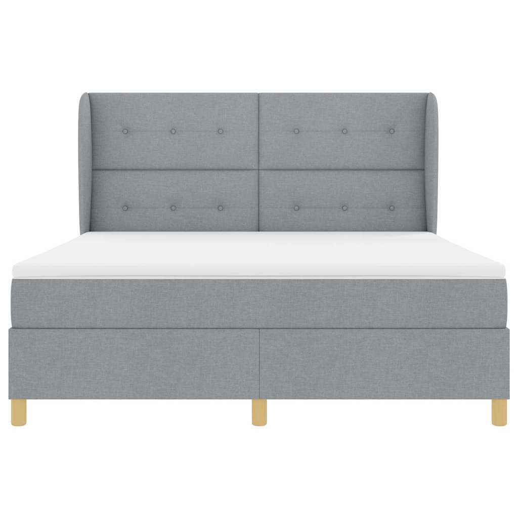Boxspringbed met matras Lichtgrijs 200 x 180 cm Stof is nu te koop bij PeponiXL, paradijselijk wonen!