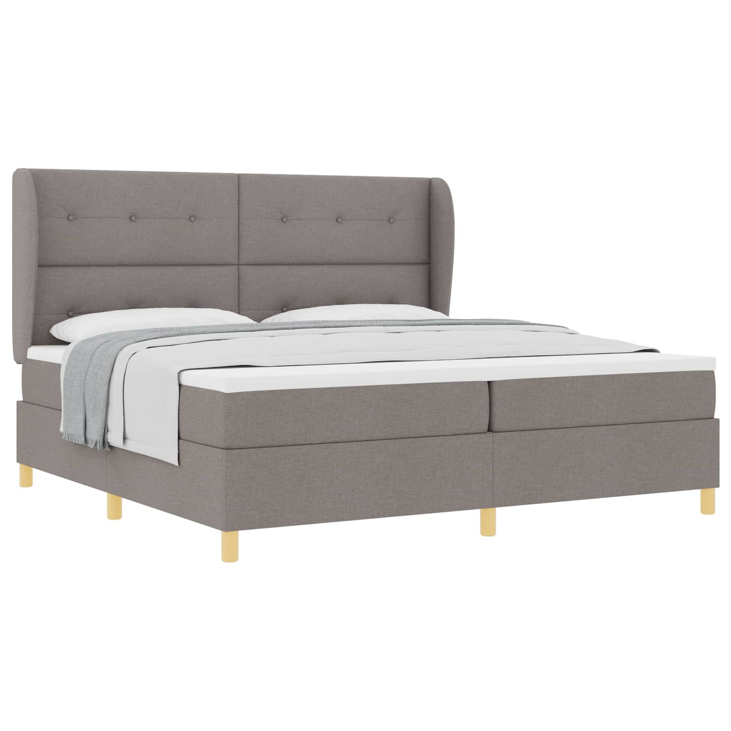 Boxspringbed met Matras Donkergrijs 90x190 cm Taupe Stof is nu te koop bij PeponiXL, paradijselijk wonen!
