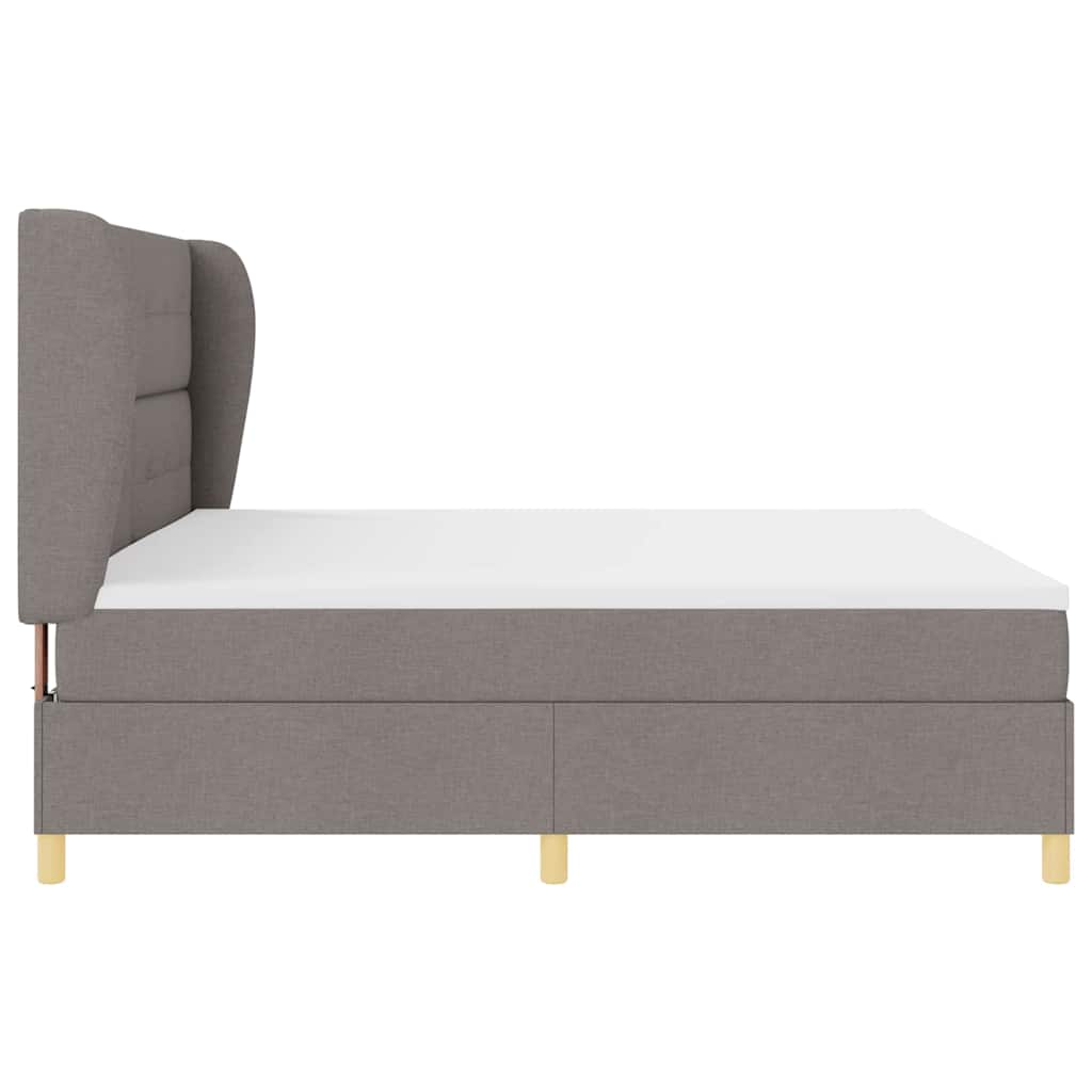 Boxspringbed met Matras Donkergrijs 90x190 cm Taupe Stof is nu te koop bij PeponiXL, paradijselijk wonen!