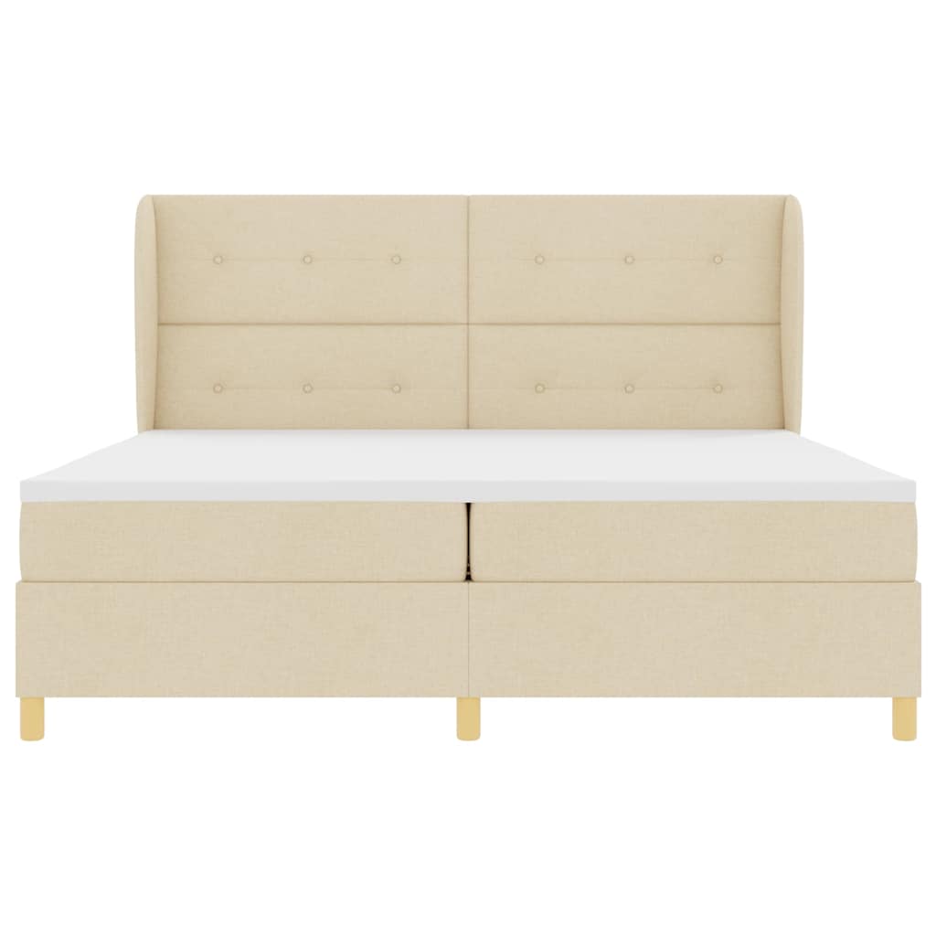 Boxspringbed met Matras Donkergrijs 90x190 cm Crème Stof is nu te koop bij PeponiXL, paradijselijk wonen!
