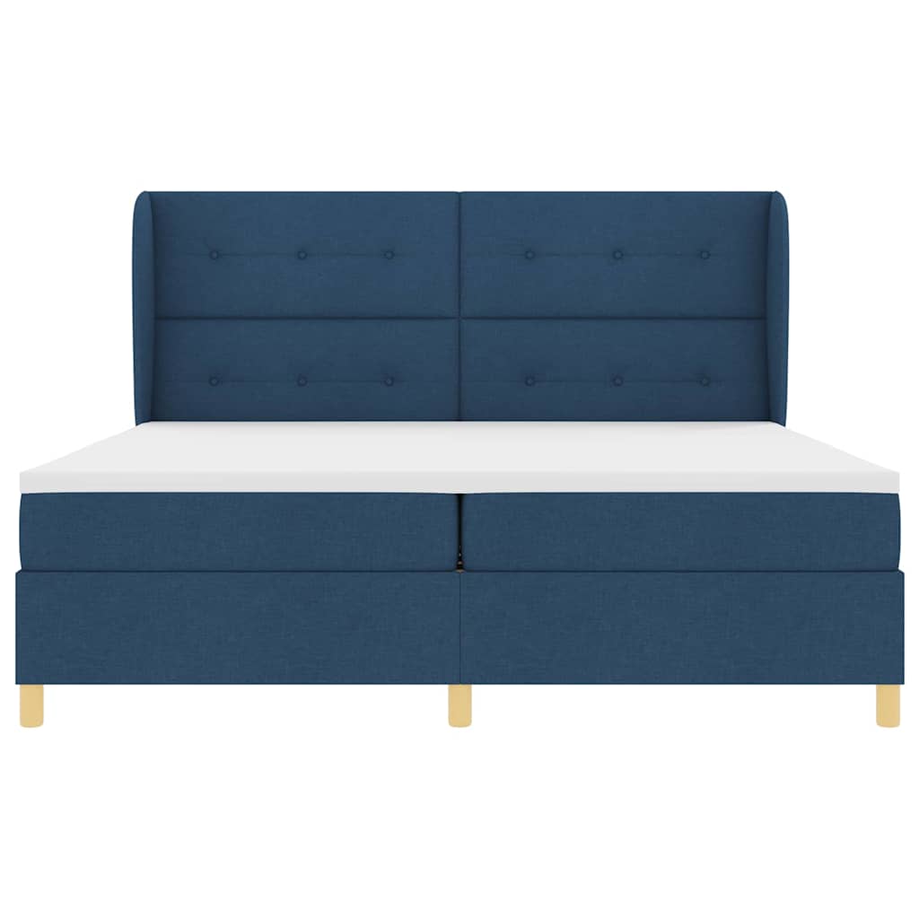 Boxspringbed met Matras Donkergrijs 90x190 cm Blauw Stof is nu te koop bij PeponiXL, paradijselijk wonen!