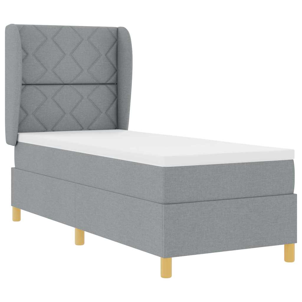 Boxspringbed met matras Lichtgrijs 200 x 80 cm Stof is nu te koop bij PeponiXL, paradijselijk wonen!