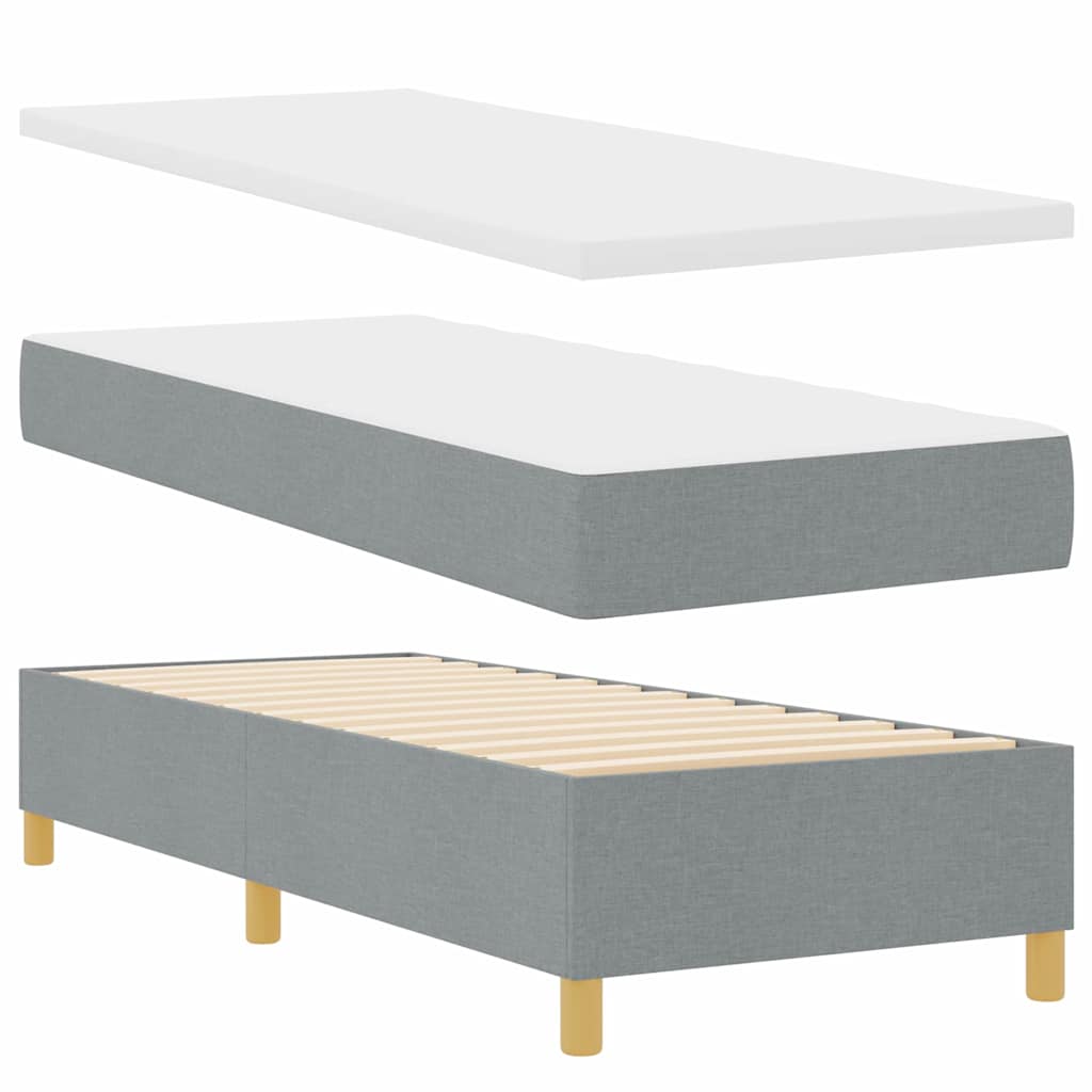 Boxspringbed met matras Lichtgrijs 200 x 80 cm Stof is nu te koop bij PeponiXL, paradijselijk wonen!
