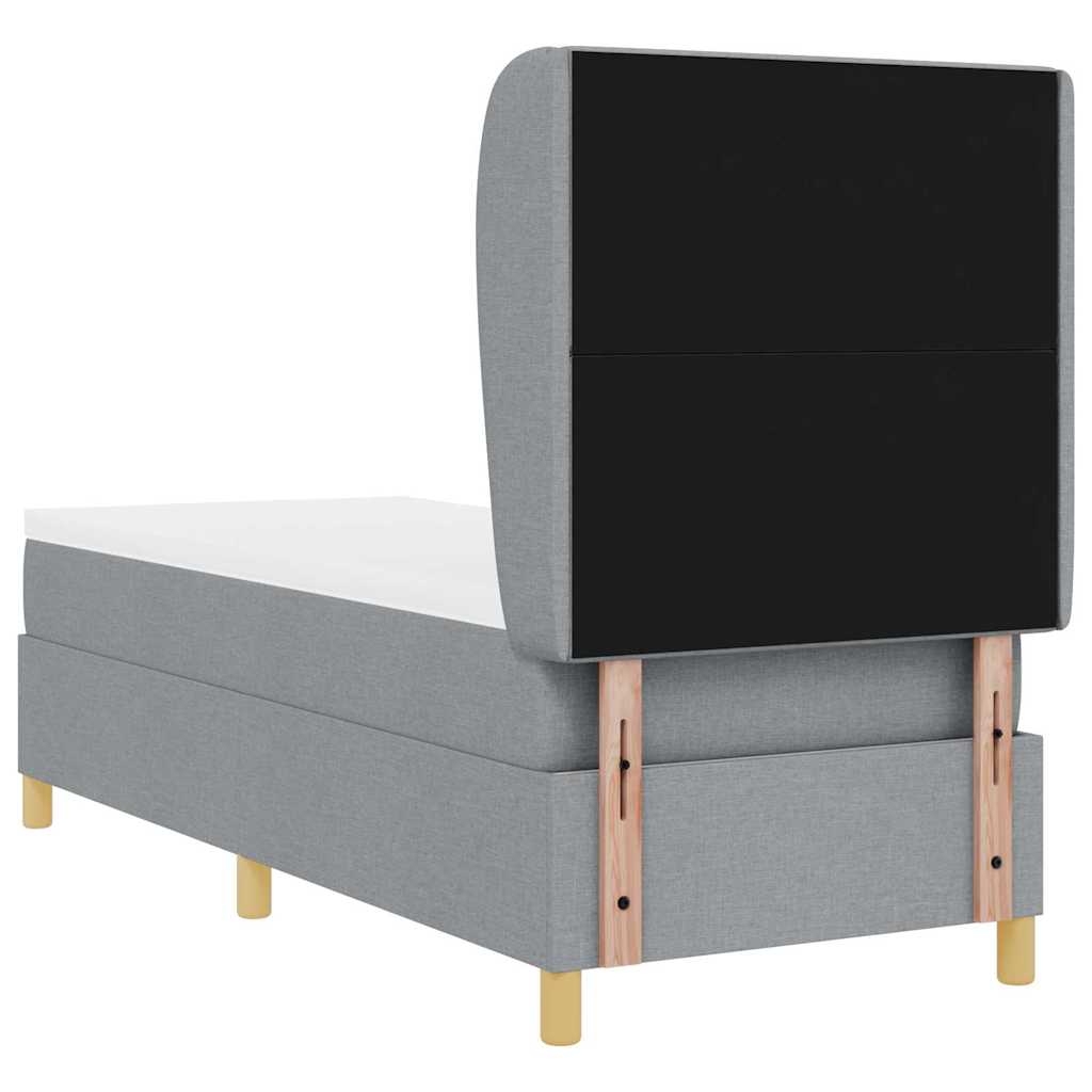 Boxspringbed met matras Lichtgrijs 200 x 80 cm Stof is nu te koop bij PeponiXL, paradijselijk wonen!
