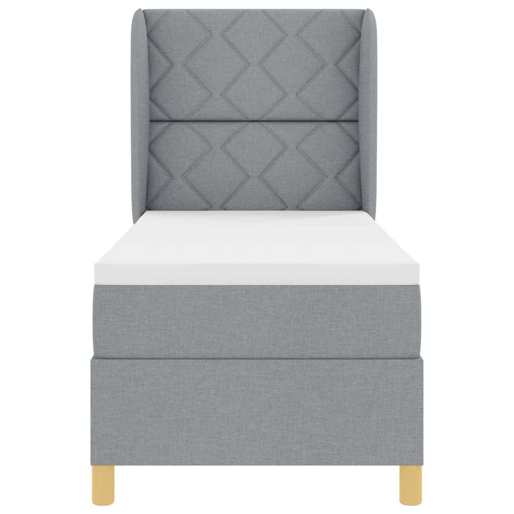 Boxspringbed met matras Lichtgrijs 200 x 80 cm Stof is nu te koop bij PeponiXL, paradijselijk wonen!