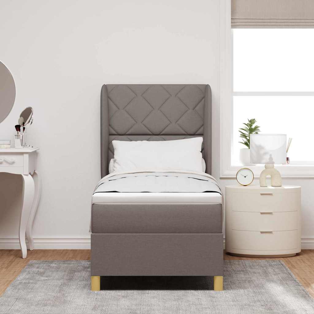 Boxspringbed met matras met hoofdeinde Taupe 200 x 80 cm Stof is nu te koop bij PeponiXL, paradijselijk wonen!