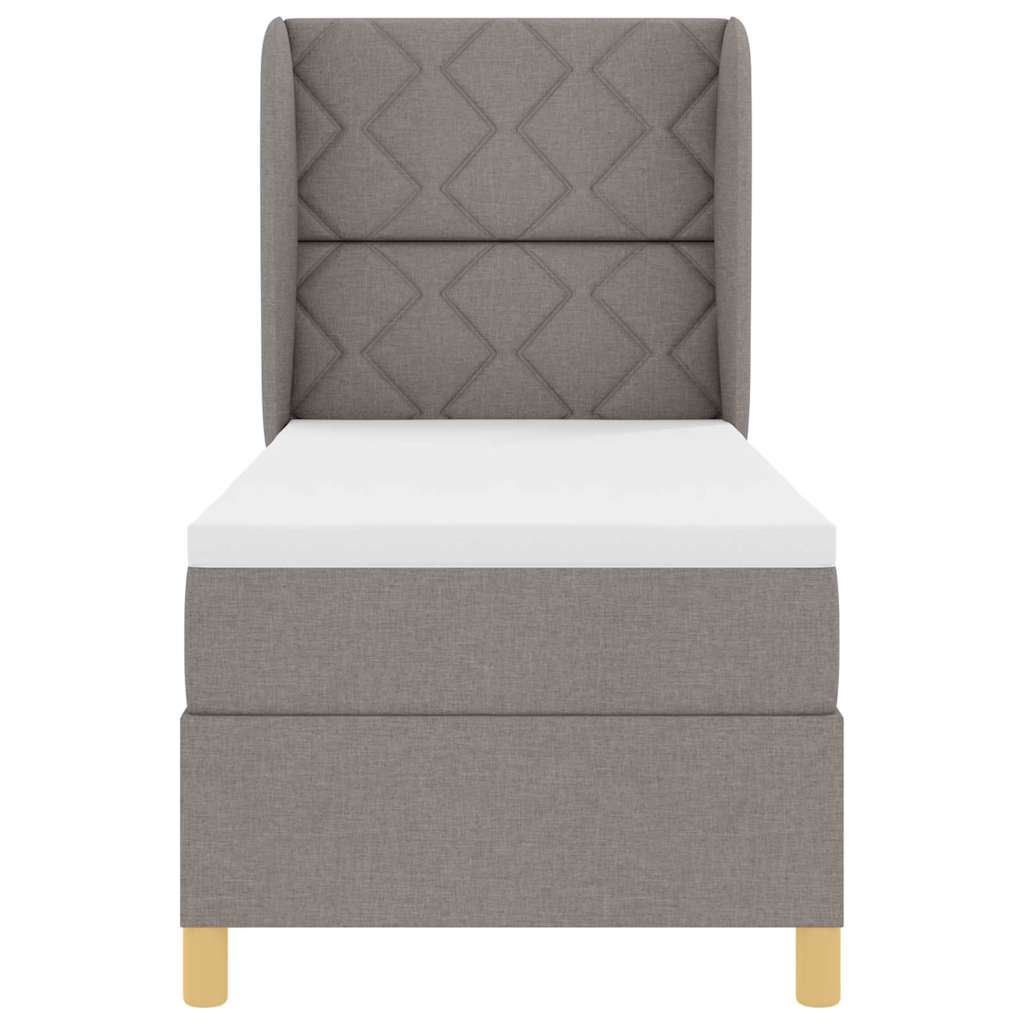 Boxspringbed met matras met hoofdeinde Taupe 200 x 80 cm Stof is nu te koop bij PeponiXL, paradijselijk wonen!