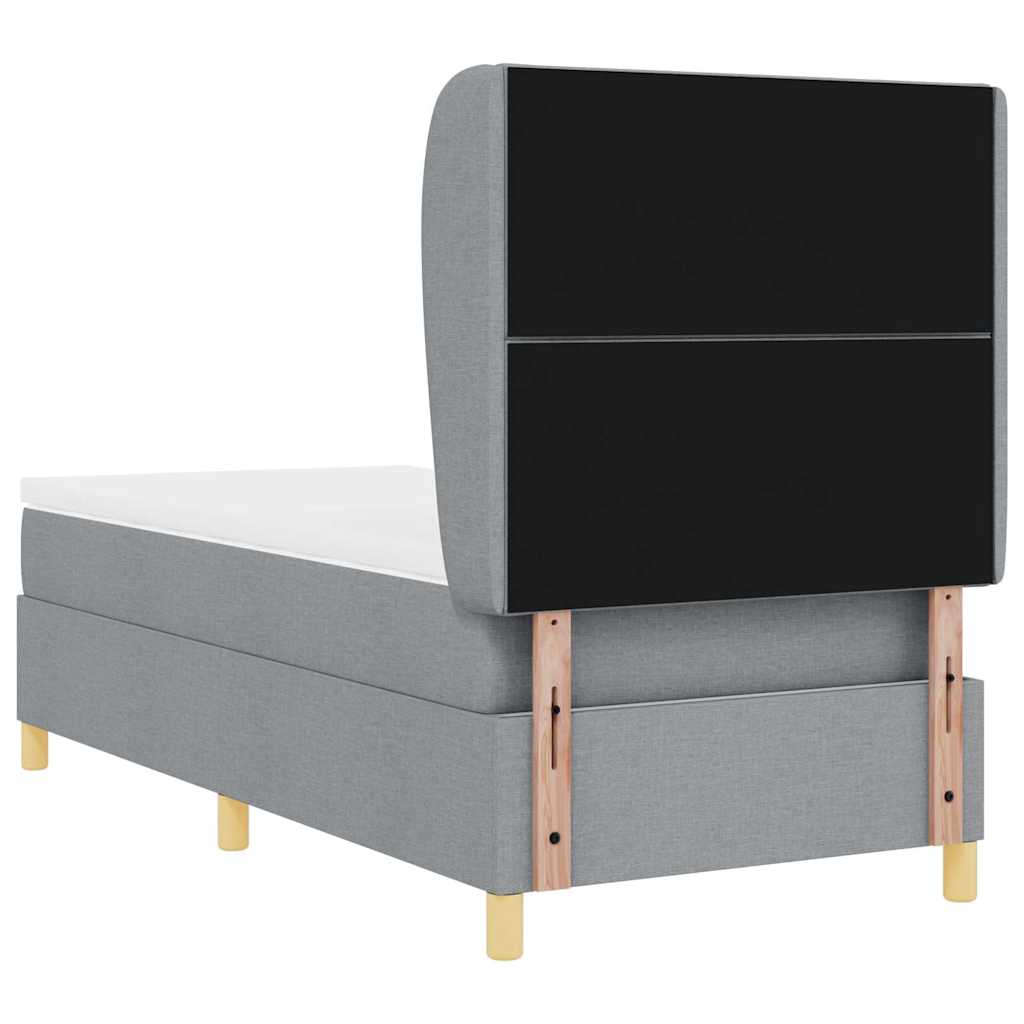 Boxspringbed met matras Lichtgrijs 200 x 100 cm Stof is nu te koop bij PeponiXL, paradijselijk wonen!