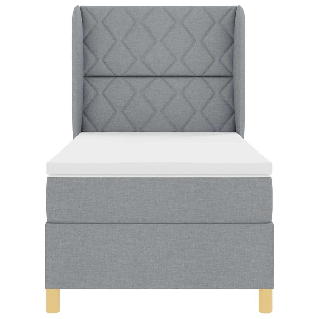 Boxspringbed met matras Lichtgrijs 200 x 100 cm Stof is nu te koop bij PeponiXL, paradijselijk wonen!