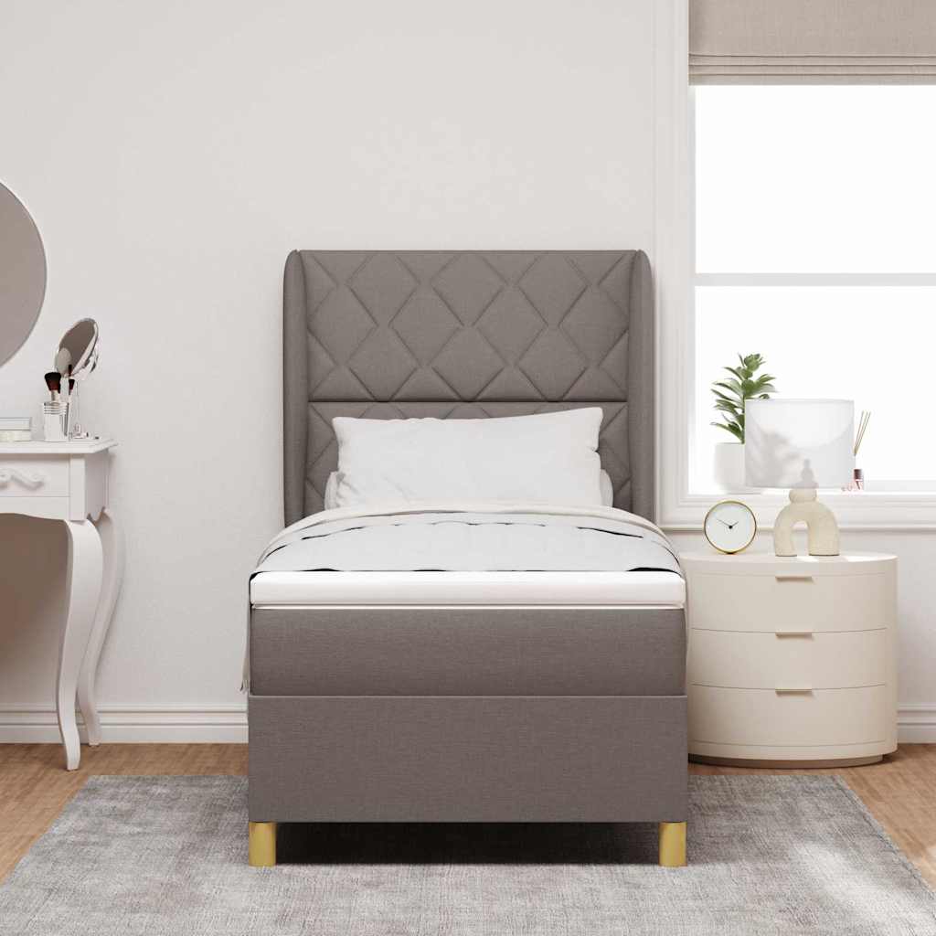 Boxspringbed met hoofdeinde Taupe 200 x 100 cm Stof