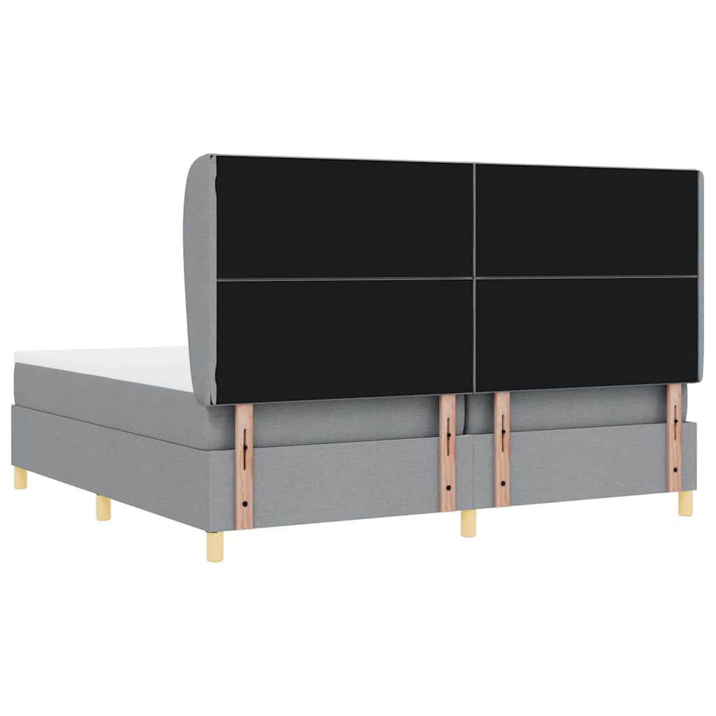 Boxspringbed met matras Lichtgrijs 200 x 200 cm Stof is nu te koop bij PeponiXL, paradijselijk wonen!