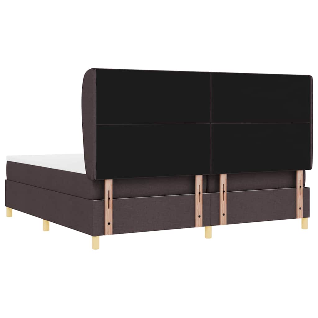 Boxspringbed met matras Donkerbruin 200 x 200 cm Stof is nu te koop bij PeponiXL, paradijselijk wonen!