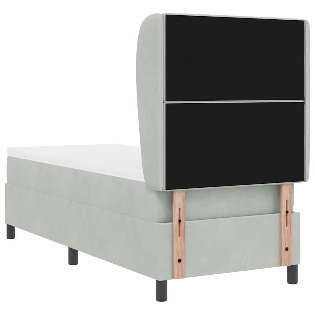 Boxspringbed met matras Lichtgrijs 200 x 80 cm Polyester is nu te koop bij PeponiXL, paradijselijk wonen!