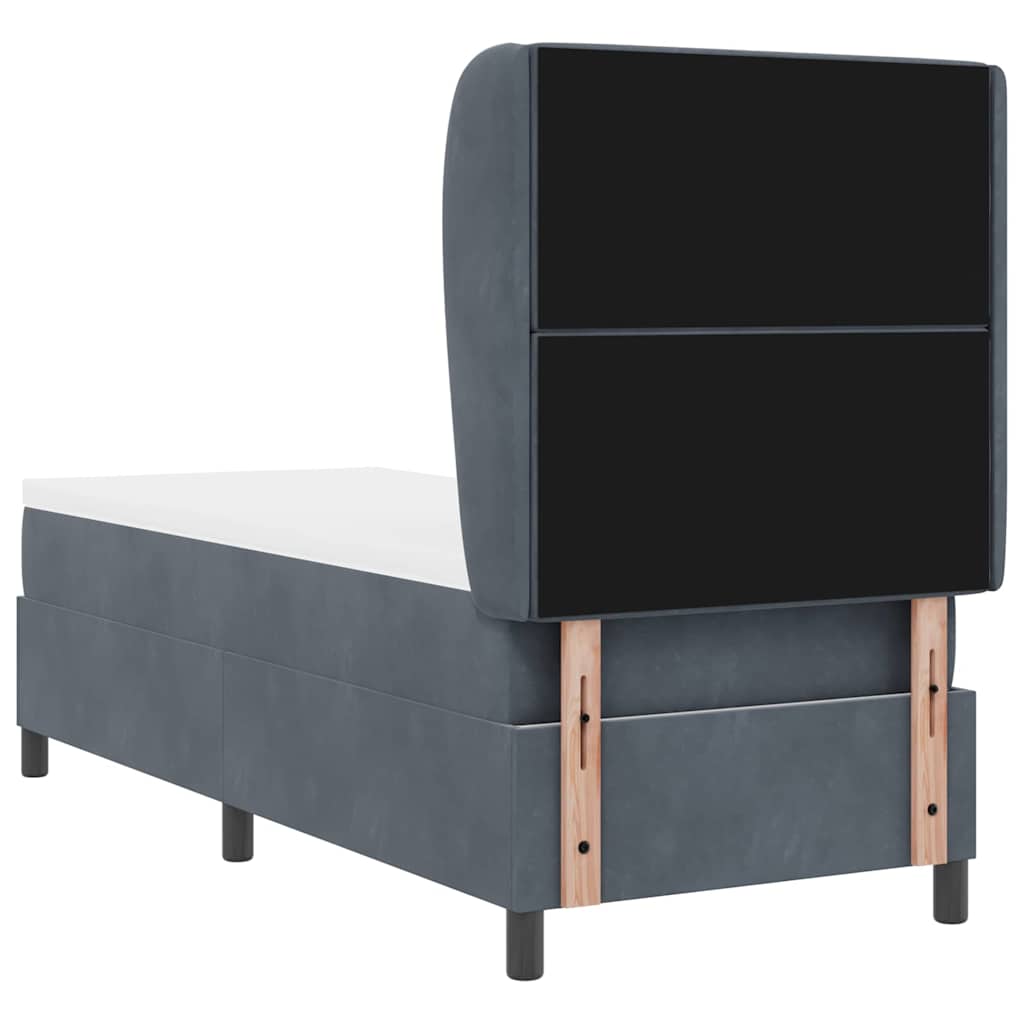 Boxspringbed met matras Donkergrijs 200 x 80 cm Fluweel is nu te koop bij PeponiXL, paradijselijk wonen!