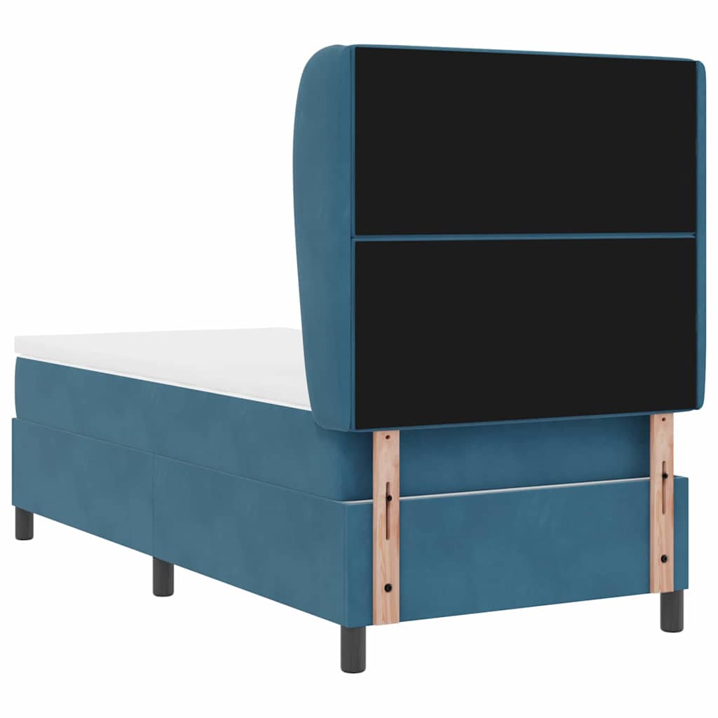 Boxspringbed met matras Donkerblauw 190 x 90 cm Fluweel is nu te koop bij PeponiXL, paradijselijk wonen!