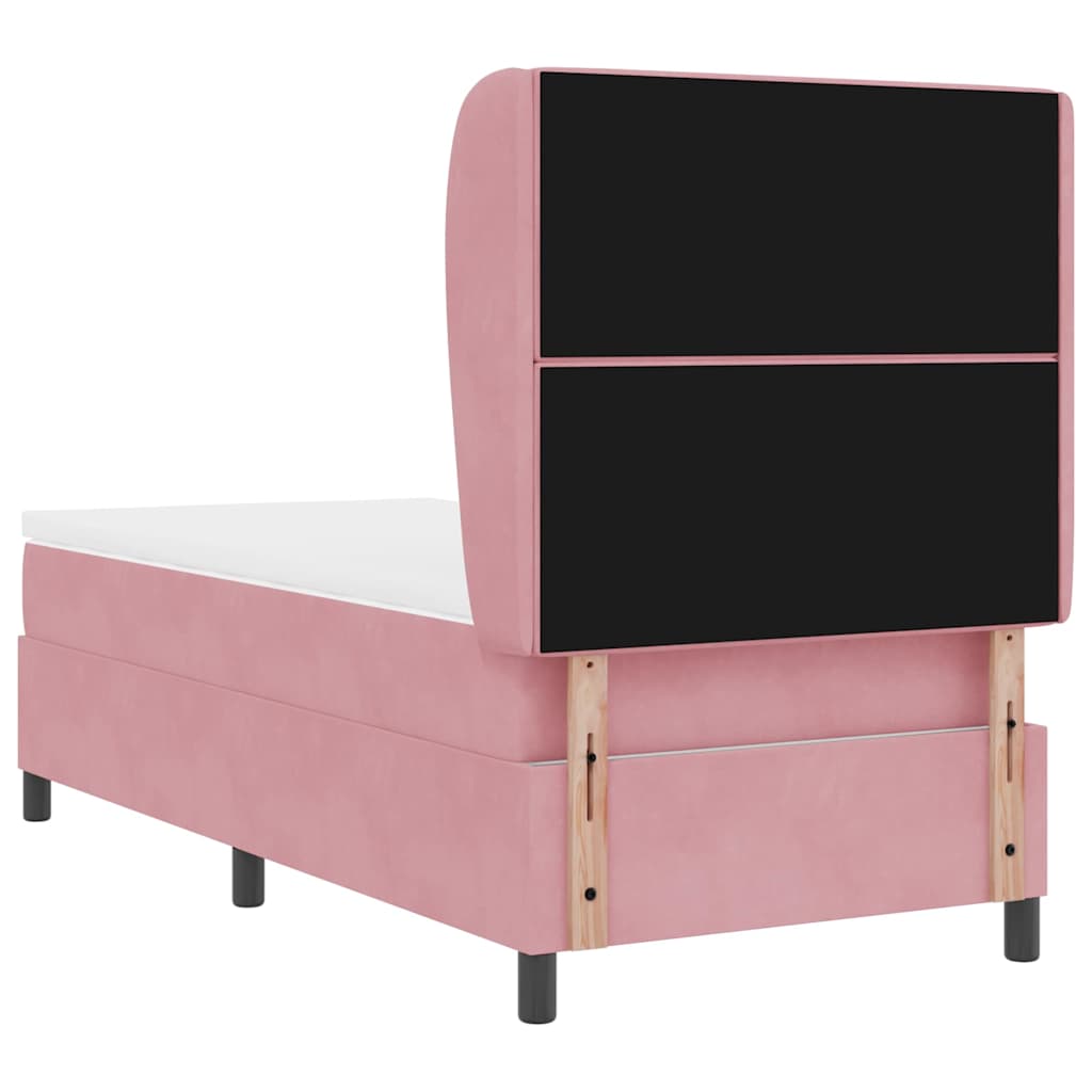 Boxspringbed met matras met hoofdeinde Roze 190 x 90 cm Fluweel is nu te koop bij PeponiXL, paradijselijk wonen!
