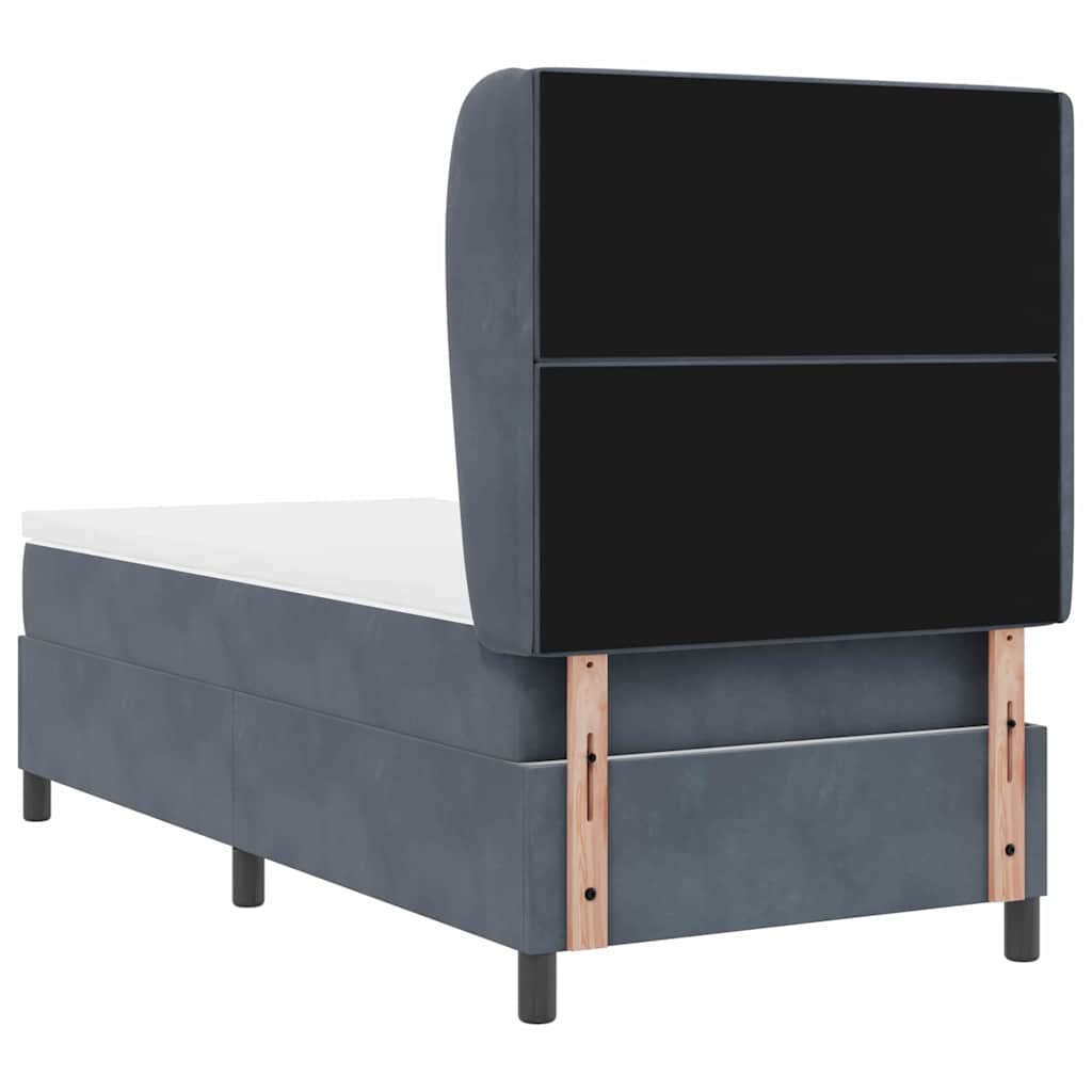 Boxspringbed met matras Donkergrijs 200 x 90 cm Fluweel is nu te koop bij PeponiXL, paradijselijk wonen!