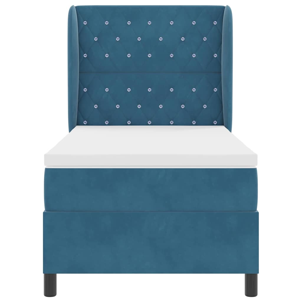 Boxspringbed met matras Donkerblauw 200 x 90 cm Fluweel is nu te koop bij PeponiXL, paradijselijk wonen!
