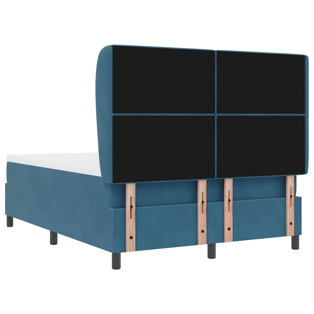 Boxspringbed met matras Donkerblauw 190 x 140 cm Fluweel is nu te koop bij PeponiXL, paradijselijk wonen!