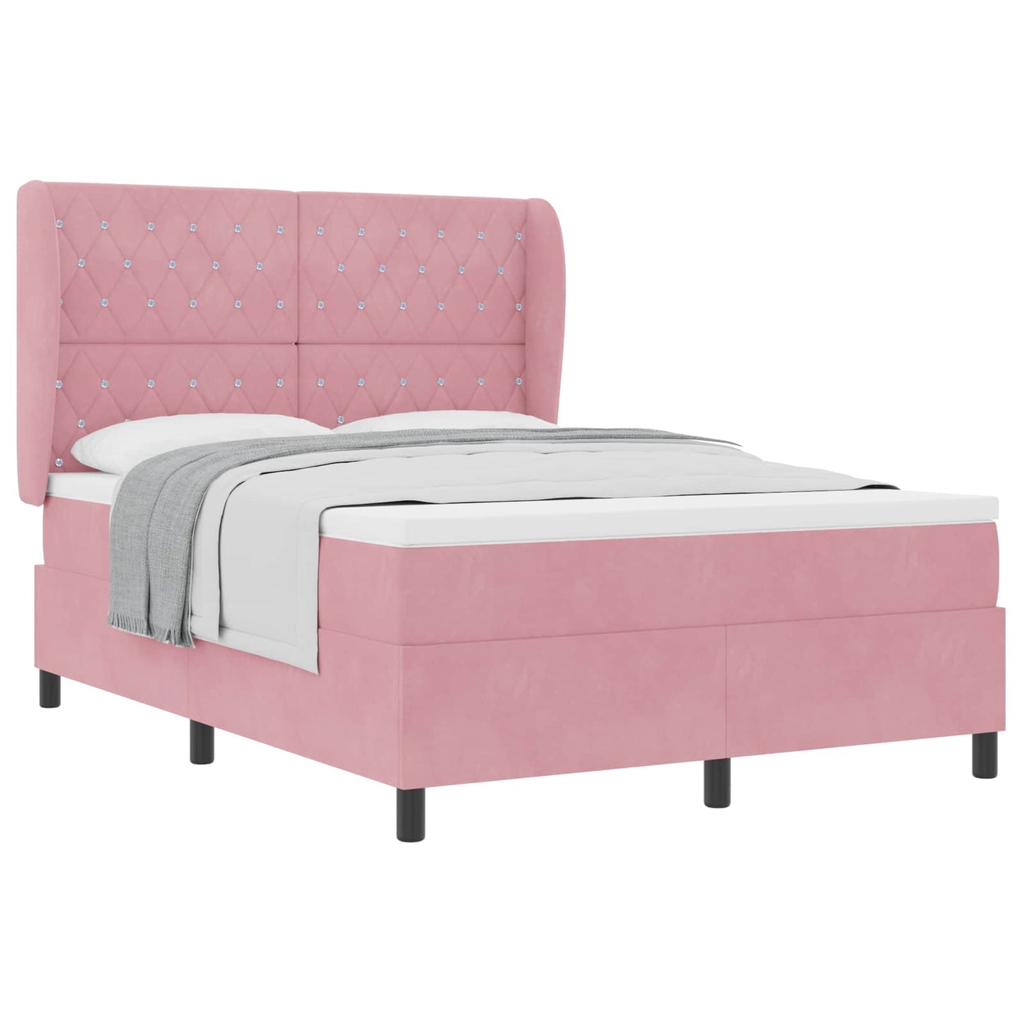 Boxspringbed met matras Roze 200 x 140 cm Polyester is nu te koop bij PeponiXL, paradijselijk wonen!
