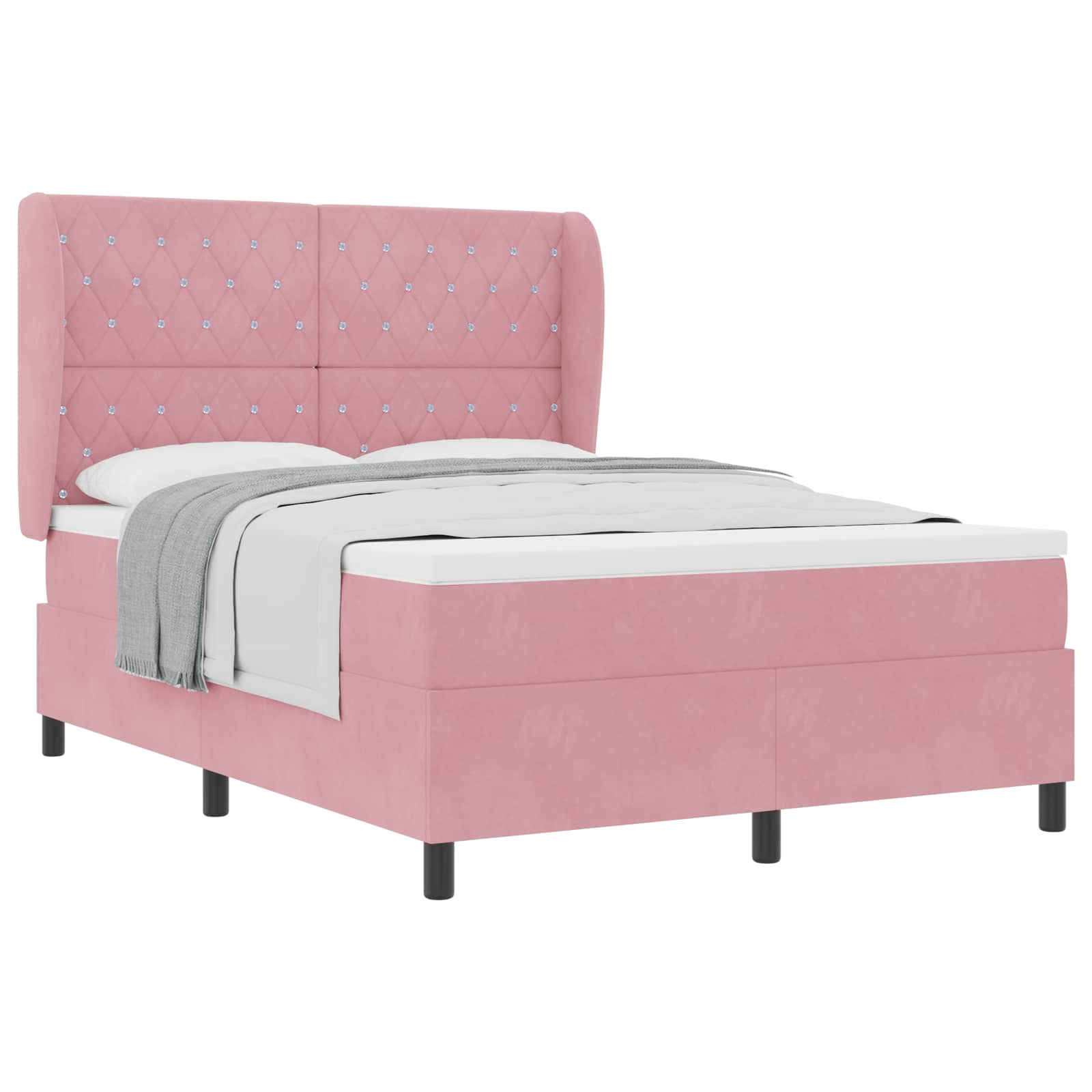 Boxspringbed met matras Roze 200 x 140 cm Polyester is nu te koop bij PeponiXL, paradijselijk wonen!