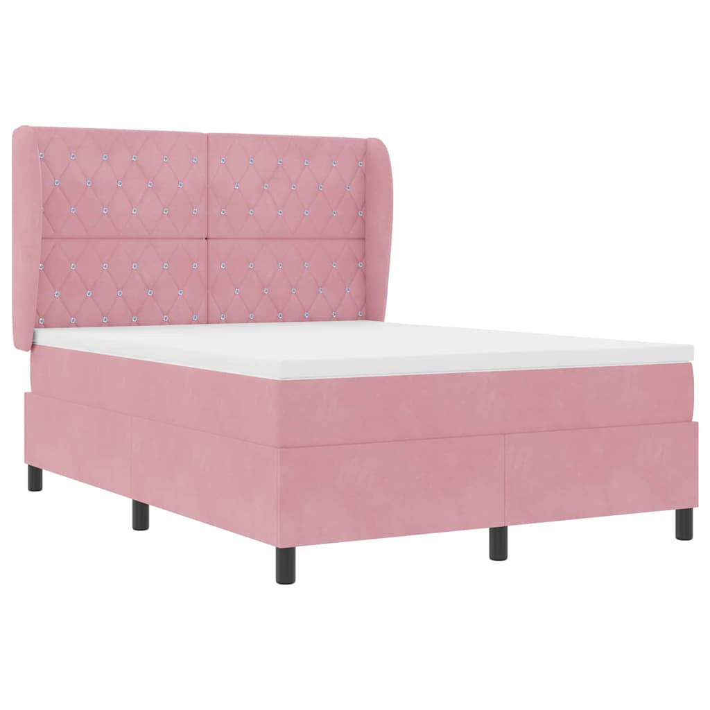 Boxspringbed met matras Roze 200 x 140 cm Polyester is nu te koop bij PeponiXL, paradijselijk wonen!