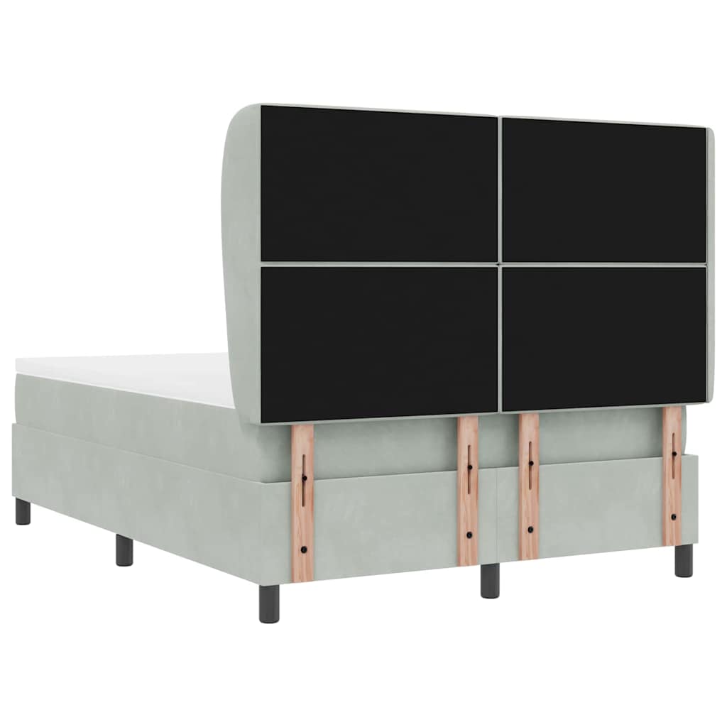 Boxspringbed met matras Lichtgrijs 200 x 160 cm Fluweel is nu te koop bij PeponiXL, paradijselijk wonen!