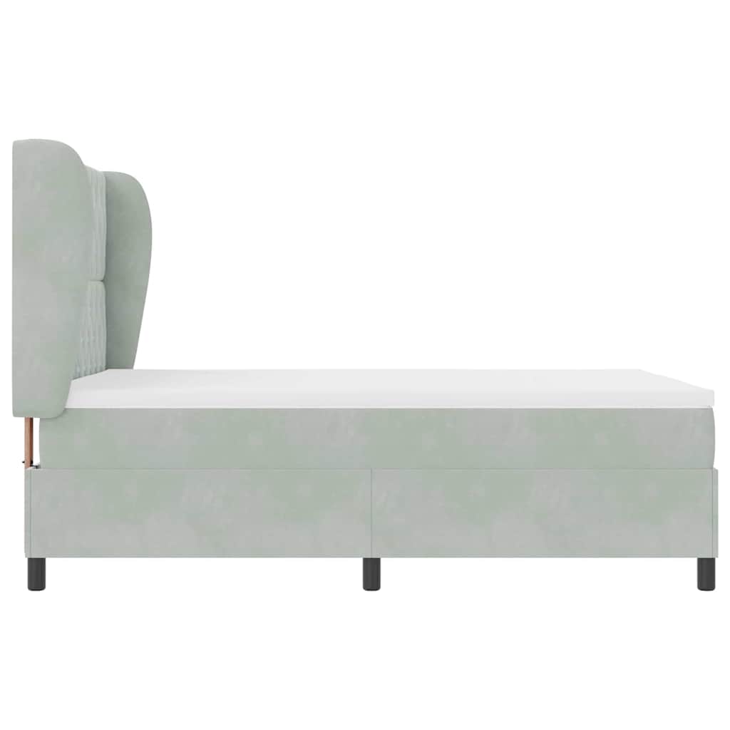 Boxspringbed met matras Lichtgrijs 200 x 160 cm Fluweel is nu te koop bij PeponiXL, paradijselijk wonen!