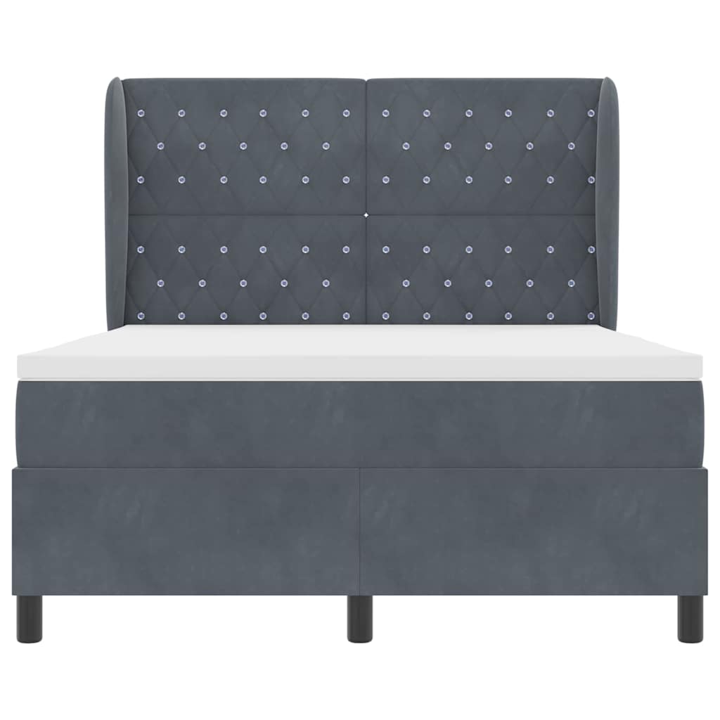 Boxspringbed met matras Donkergrijs 200 x 160 cm Fluweel is nu te koop bij PeponiXL, paradijselijk wonen!