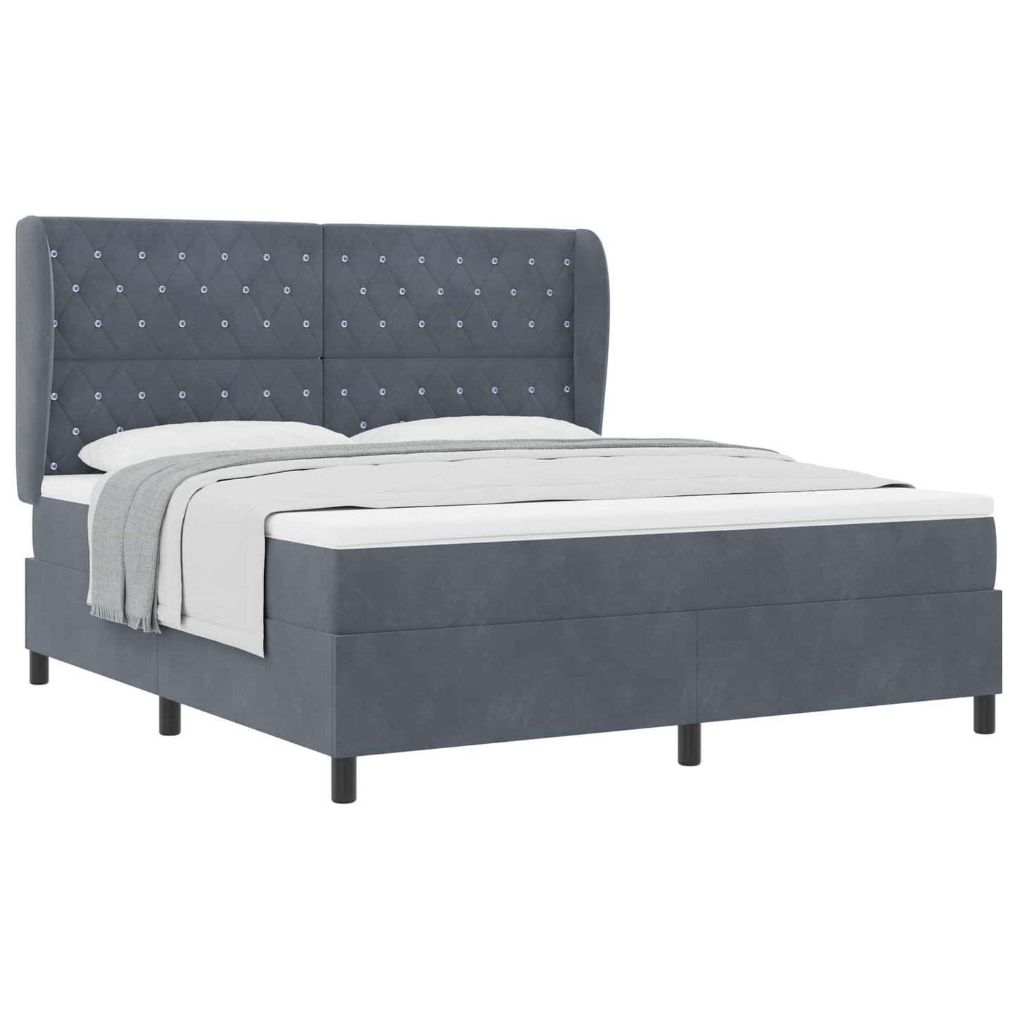 Boxspringbed met matras Donkergrijs 200 x 180 cm Fluweel