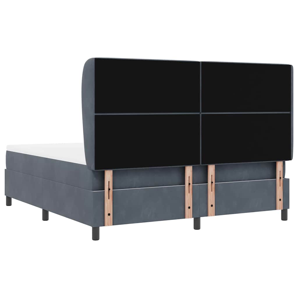 Boxspringbed met matras Donkergrijs 200 x 180 cm Fluweel