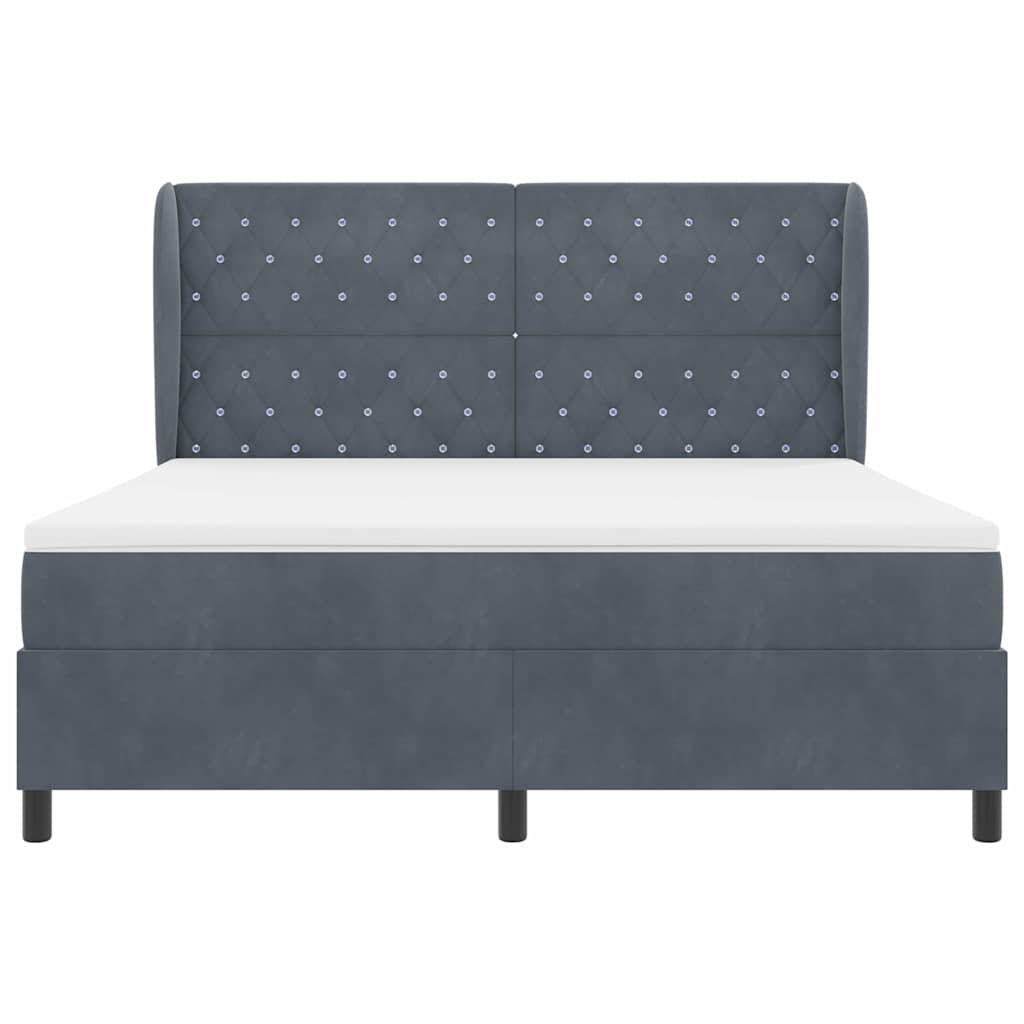 Boxspringbed met matras Donkergrijs 200 x 180 cm Fluweel